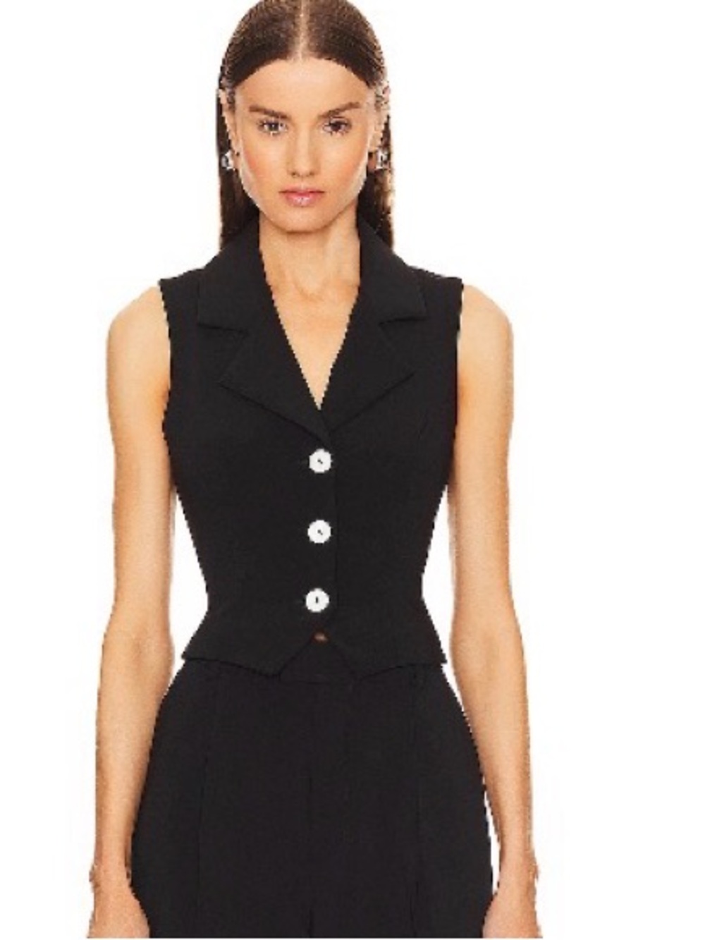 L' Academie Carinne Crepe Vest top in black- Never Worn Size XXS